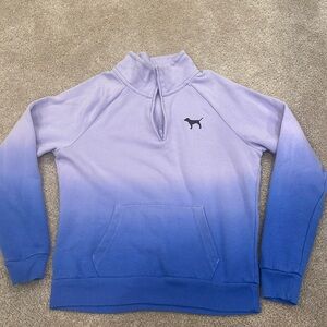 Victoria's Secret PINK Perfect Quarter Zip XS Purple/Blue Ombre